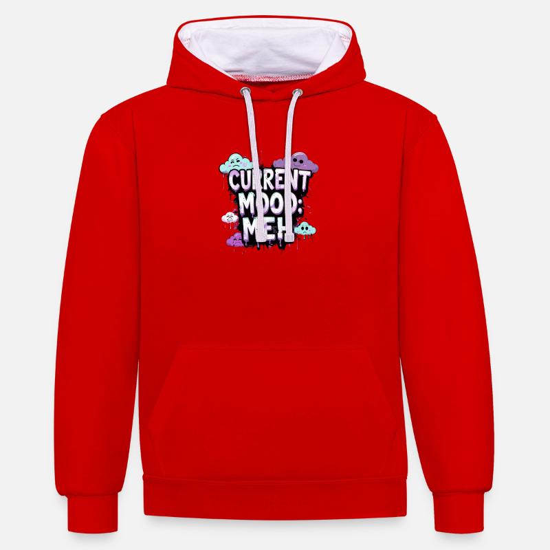 Plus d’idées de cadeau - Sweat à capuche contrasté - rouge/blanc