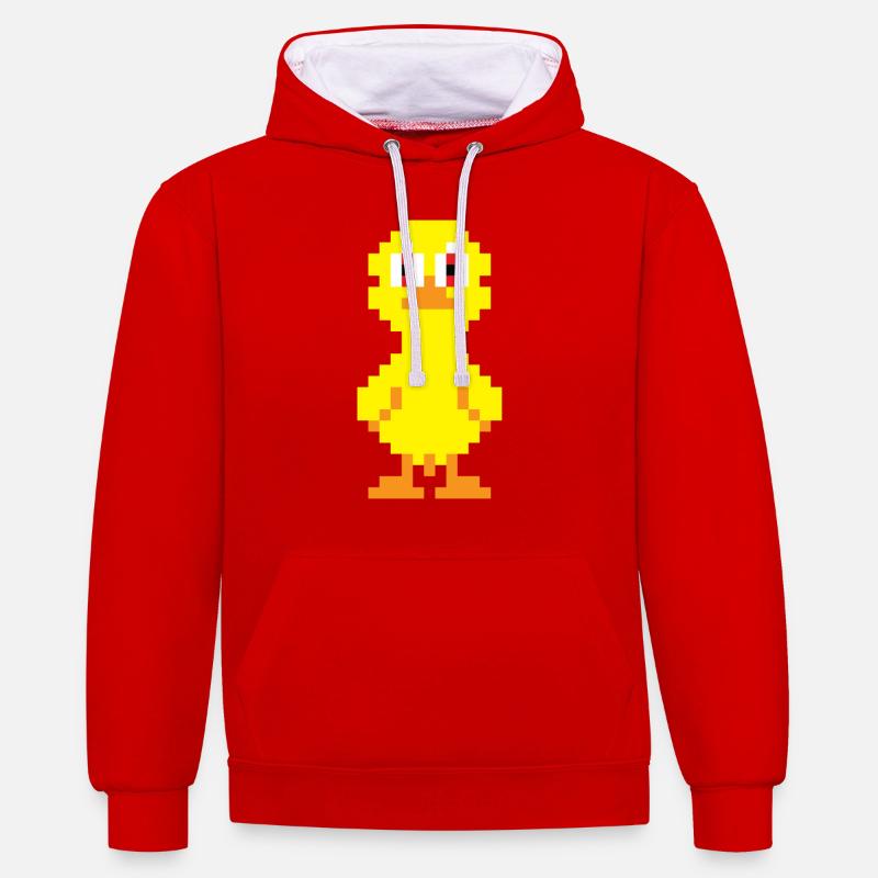 Standing duck (supersize) - Sweat à capuche contrasté - rouge/blanc
