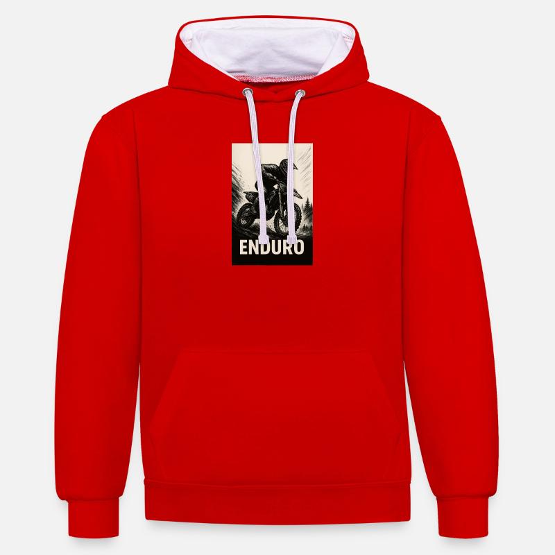 1FE36344 2824 4C39 BBDB 78C5BCB1C161 - Sweat à capuche contrasté - rouge/blanc