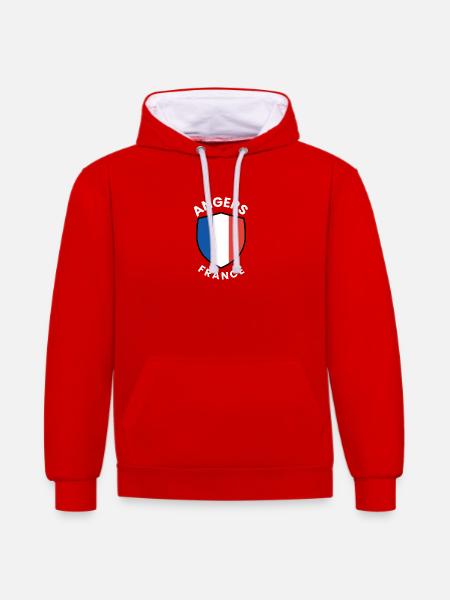 Angers France Shield Emblem - Contrast hoodie - red/white