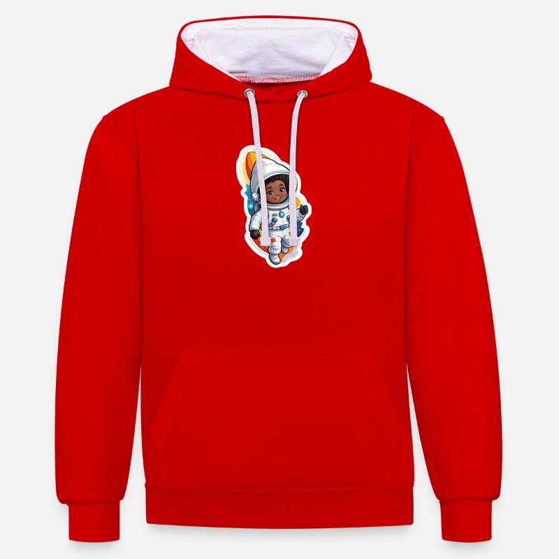 AstronauIN dans l’espace - Sweat à capuche contrasté - rouge/blanc
