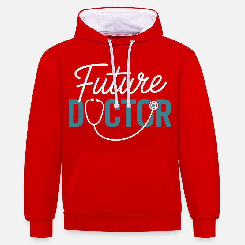 Future Doctor Stethoscope Design - Contrast hoodie - red/white