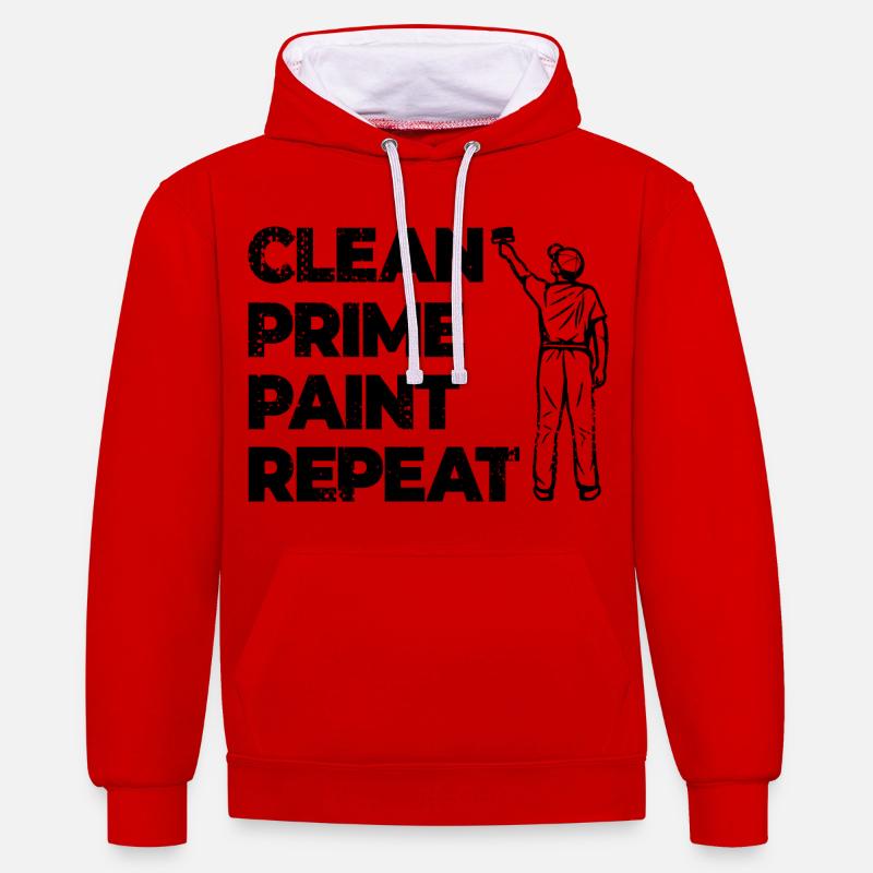 Flux de travail Painter - Sweat à capuche contrasté - rouge/blanc