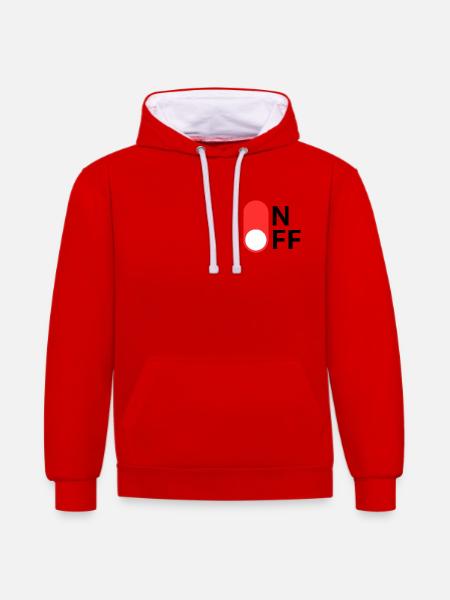 ON/OFF mode - Contrast hoodie - red/white