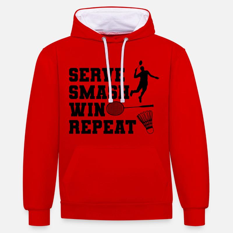 Servir Smash Win Repeat - Sweat à capuche contrasté - rouge/blanc