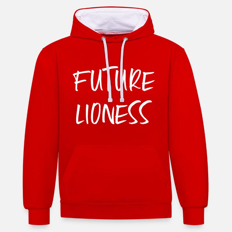 Future lionne - Sweat à capuche contrasté - rouge/blanc