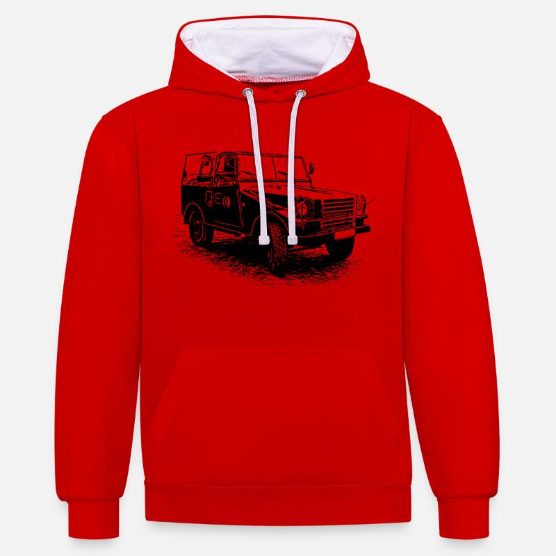 IFA P3 | RDA | NVA - Sweat à capuche contrasté - rouge/blanc