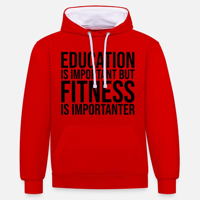 aptitude - Sweat à capuche contrasté - rouge/blanc