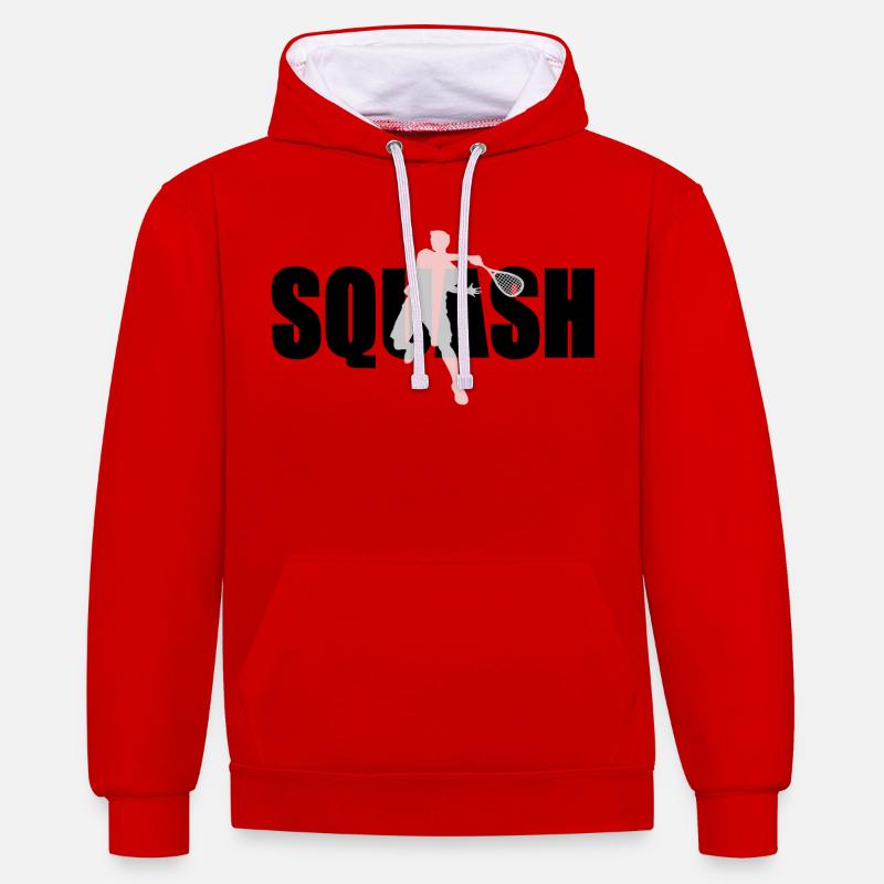 Squash - Sweat à capuche contrasté - rouge/blanc