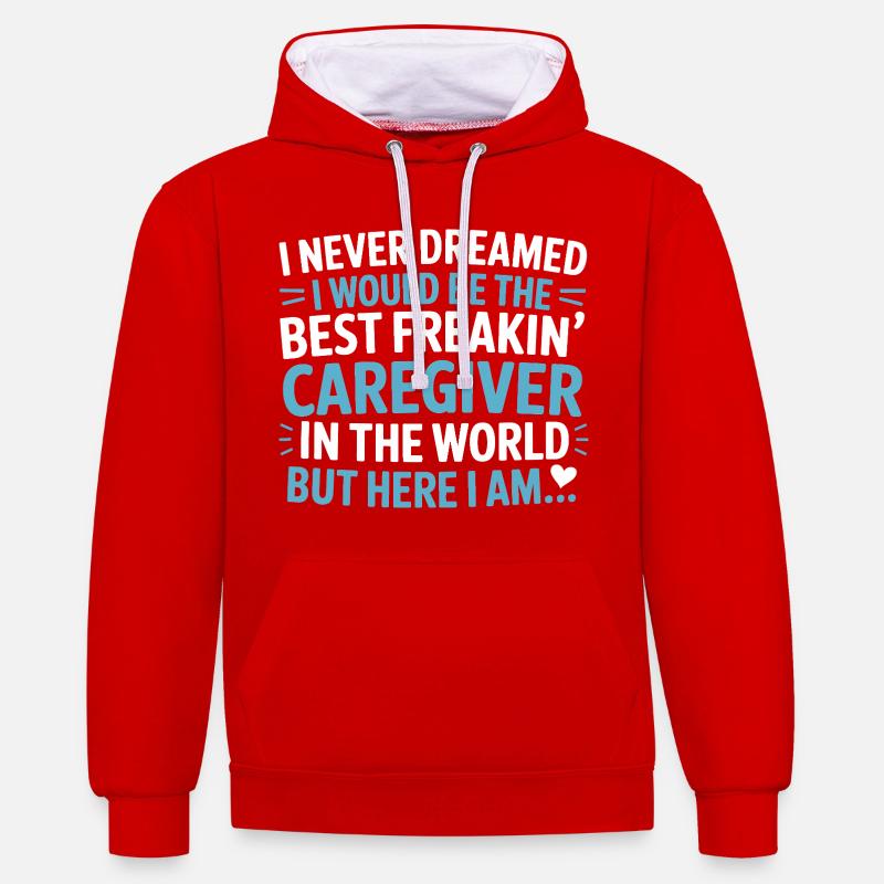 Meilleure infirmière au monde Design - Sweat à capuche contrasté - rouge/blanc