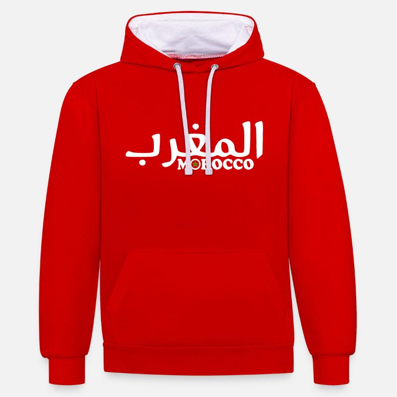 Le maroc - Sweat à capuche contrasté - rouge/blanc