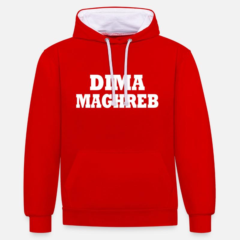 Dima maghreb - Sweat à capuche contrasté - rouge/blanc