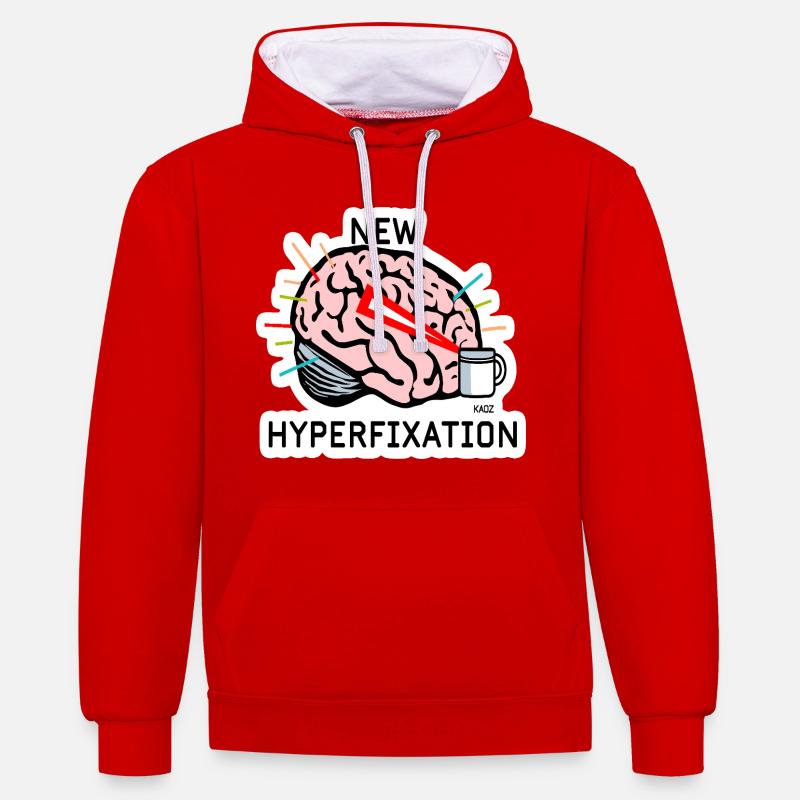 Hyperfix Brain Laser - Sweat à capuche contrasté - rouge/blanc
