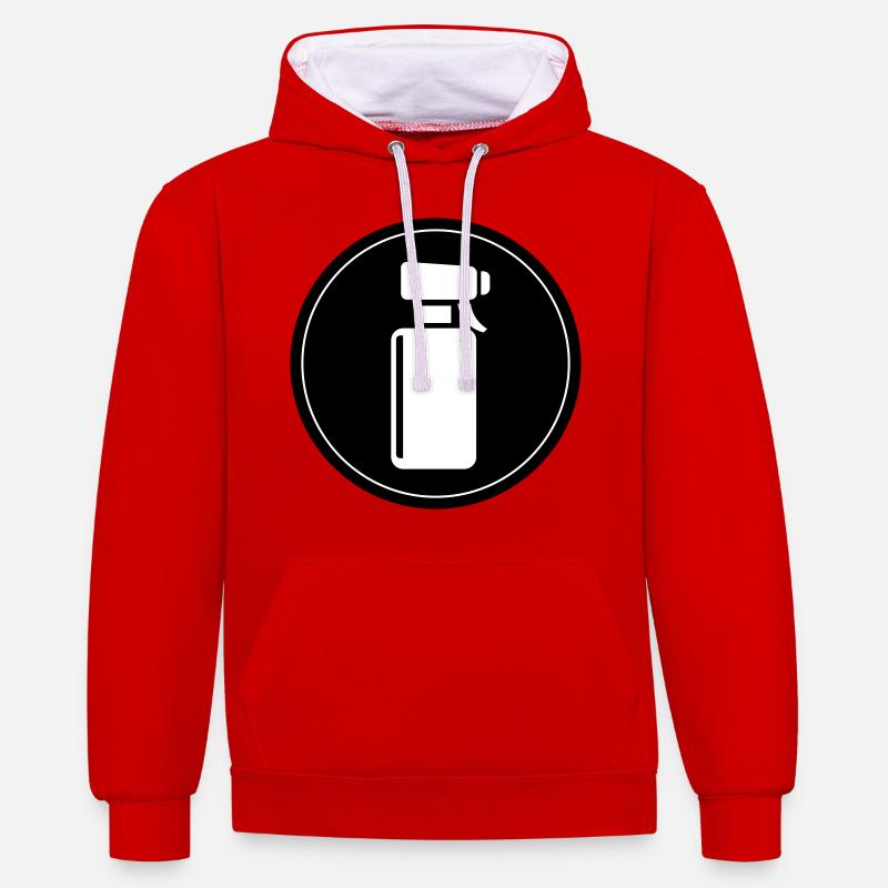 Cercle de coiffeurs - Sweat à capuche contrasté - rouge/blanc