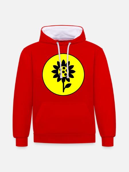 Sunflower Icon Icon - Contrast hoodie - red/white
