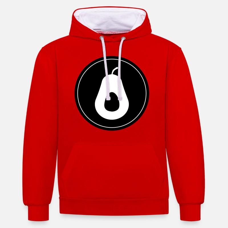Symbole de l’avocat - Sweat à capuche contrasté - rouge/blanc