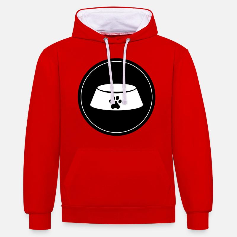Cercle de chiens Napf - Sweat à capuche contrasté - rouge/blanc