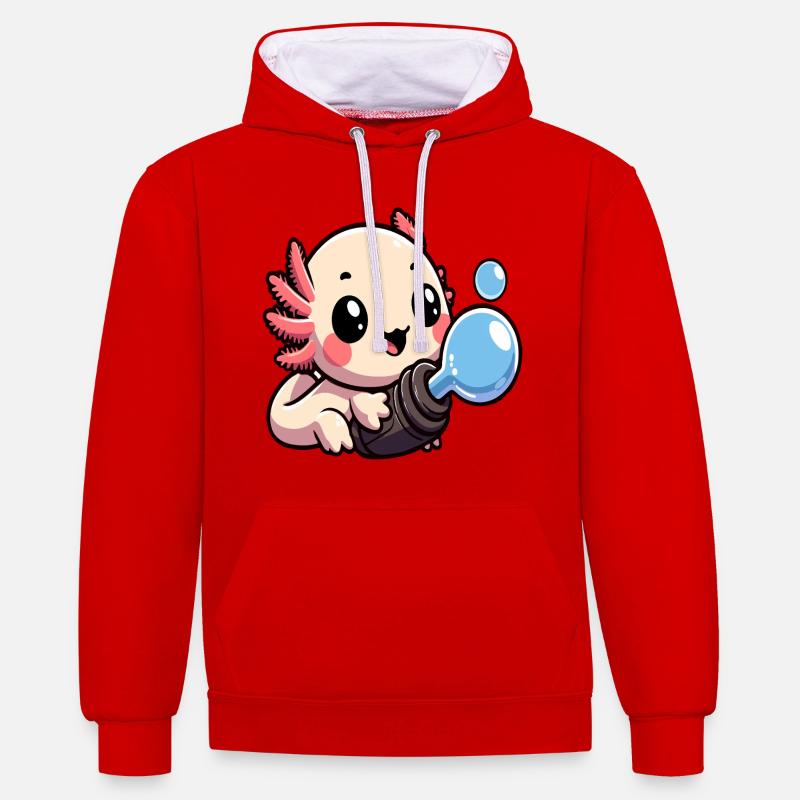 Bubble Buddy Hatchling - Sweat à capuche contrasté - rouge/blanc