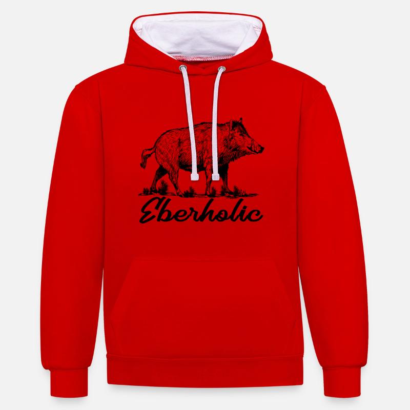 Chasse d'Eberholic Waidmannsheil - Sweat à capuche contrasté - rouge/blanc