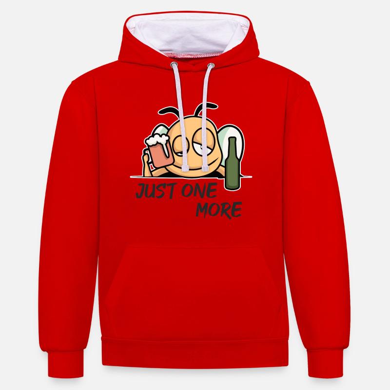 Juste un de plus - Sweat à capuche contrasté - rouge/blanc