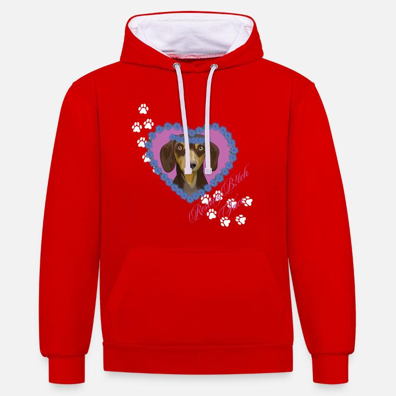Resting B!tch Face Weenie - Contrast hoodie - red/white