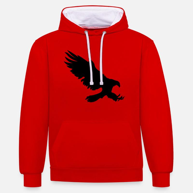 adler - Sweat à capuche contrasté - rouge/blanc