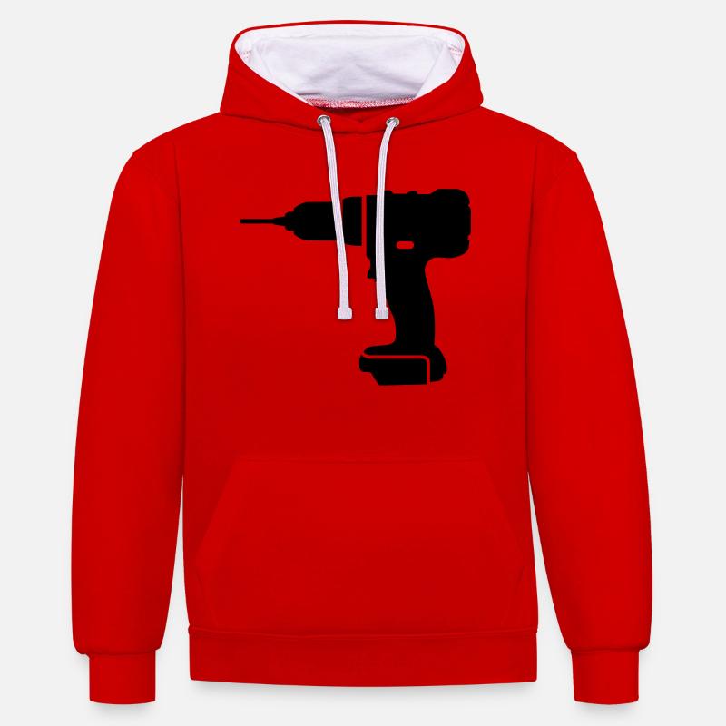 tools - Sweat à capuche contrasté - rouge/blanc