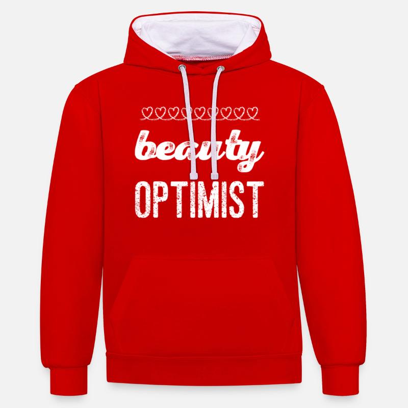 Geschenkidee Braut - Kontrast-Hoodie - Rot/Weiß