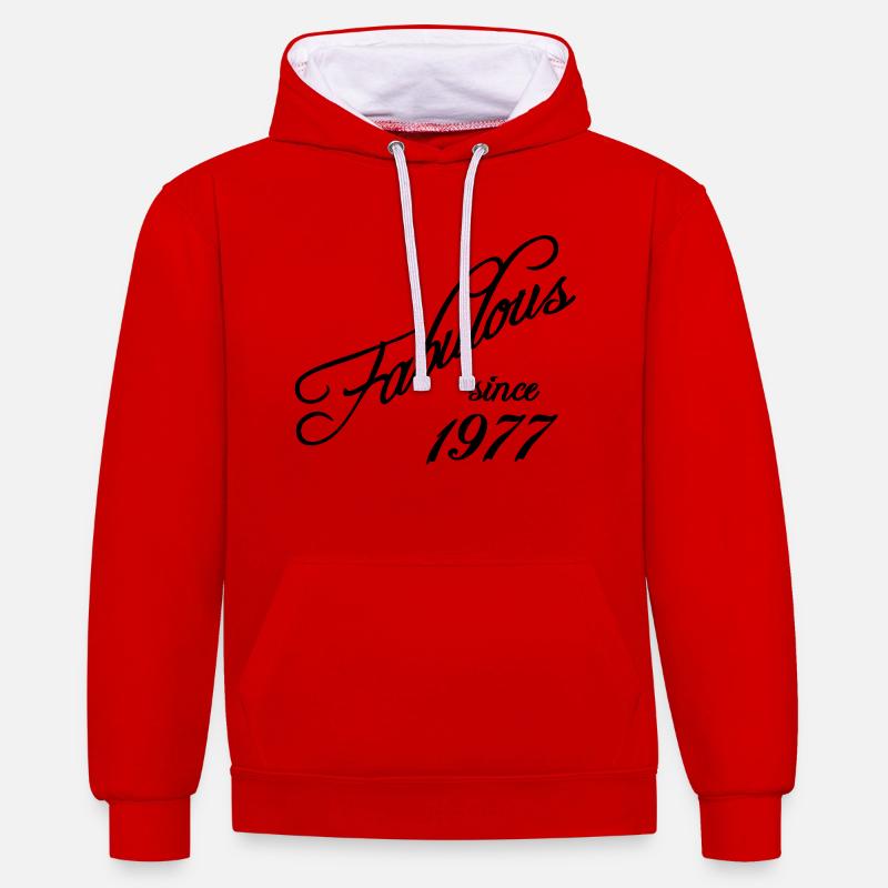 Fabulous since 1977 - Sweat à capuche contrasté - rouge/blanc