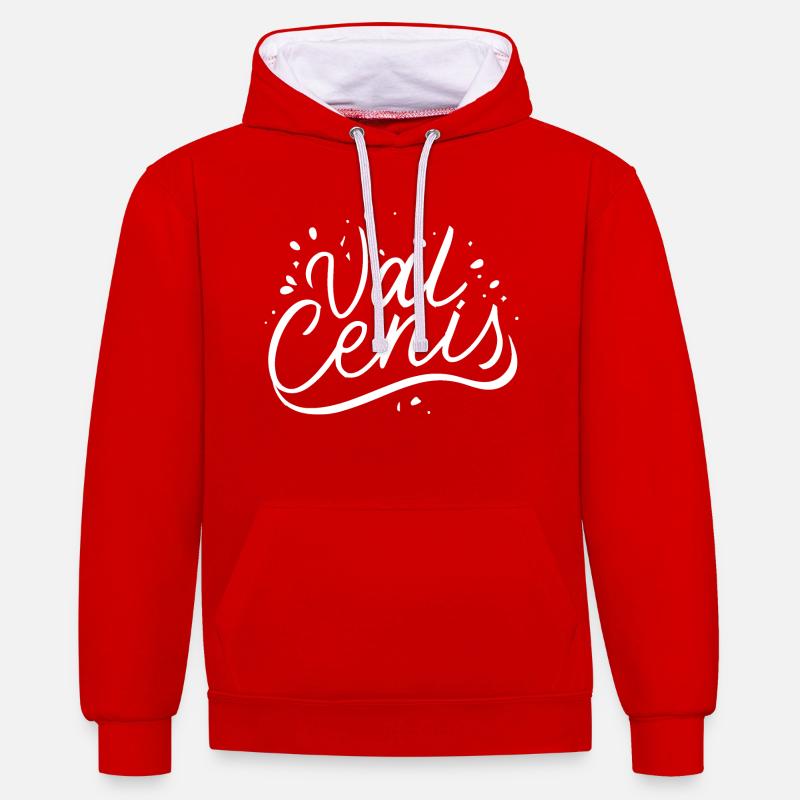 Val Cenis - Sweat à capuche contrasté - rouge/blanc