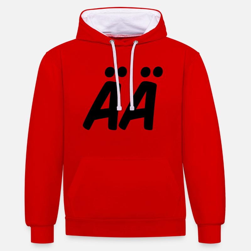 ÄÄ - Sweat à capuche contrasté - rouge/blanc