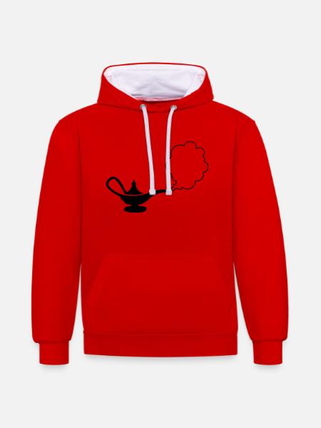 wunderlampe_01 - Sweat à capuche contrasté - rouge/blanc