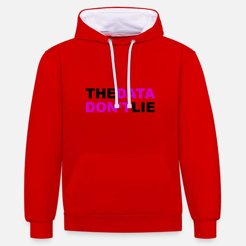 Data Datenschutz DSGVO Geschenk - Kontrast-Hoodie - Rot/Weiß