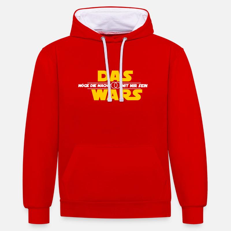 célibataire - Sweat à capuche contrasté - rouge/blanc