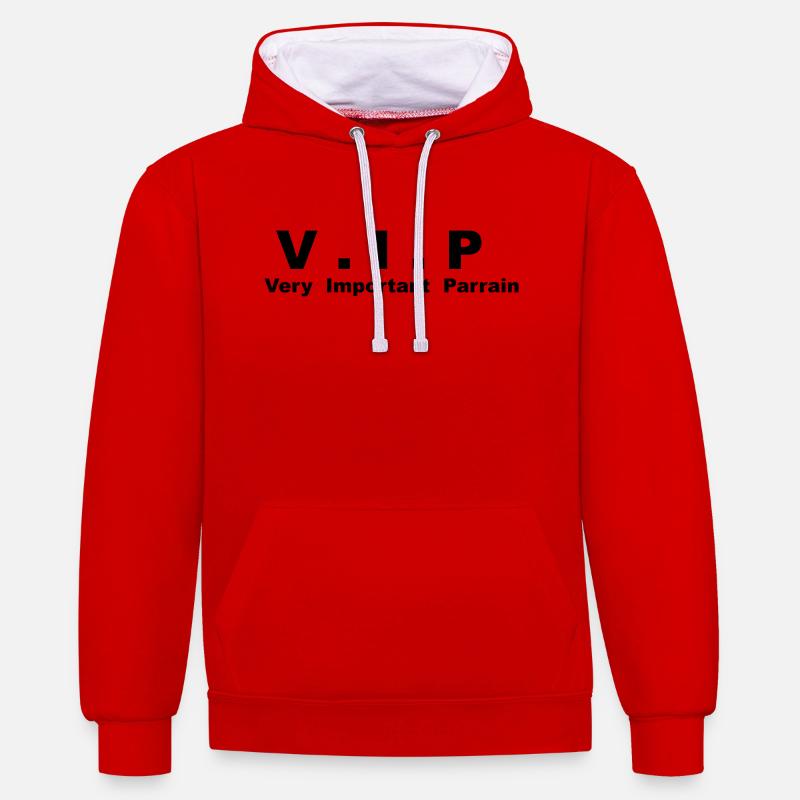 Very Important Parrain - VIP - Sweat à capuche contrasté - rouge/blanc