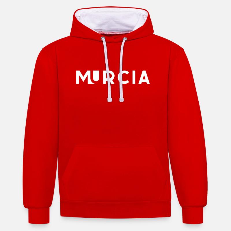 MURCIE – Espagne - Sweat à capuche contrasté - rouge/blanc