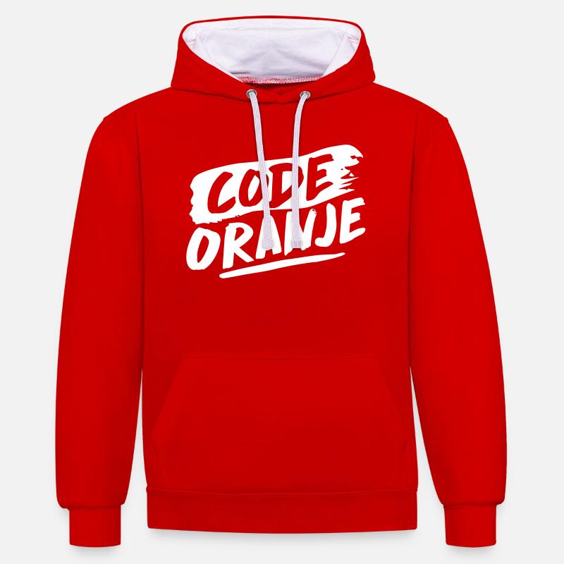 Code orange - Sweat à capuche contrasté - rouge/blanc