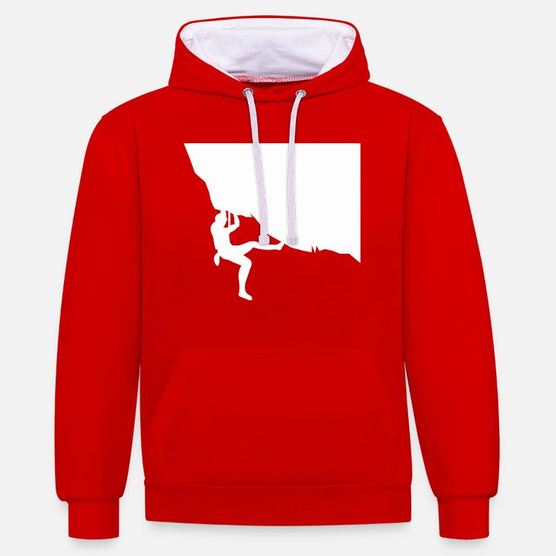 escalade - Sweat à capuche contrasté - rouge/blanc