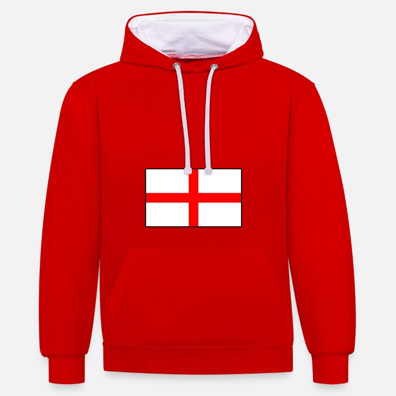 Indicateur d’Angleterre - Sweat à capuche contrasté - rouge/blanc