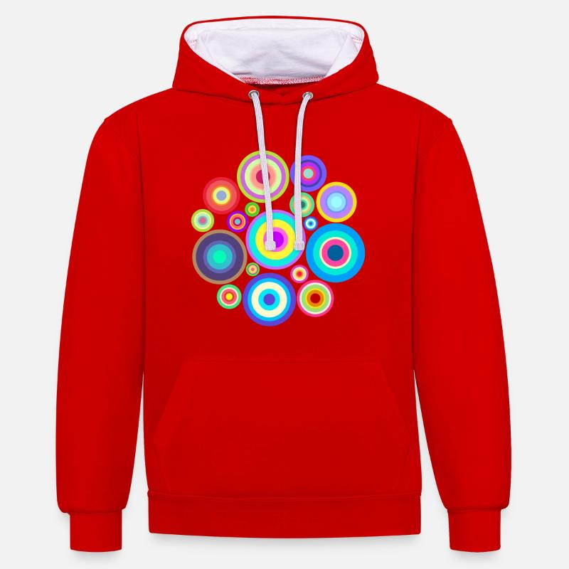 Peinture Dessin Creative Abstract Art Patterns - Sweat à capuche contrasté - rouge/blanc