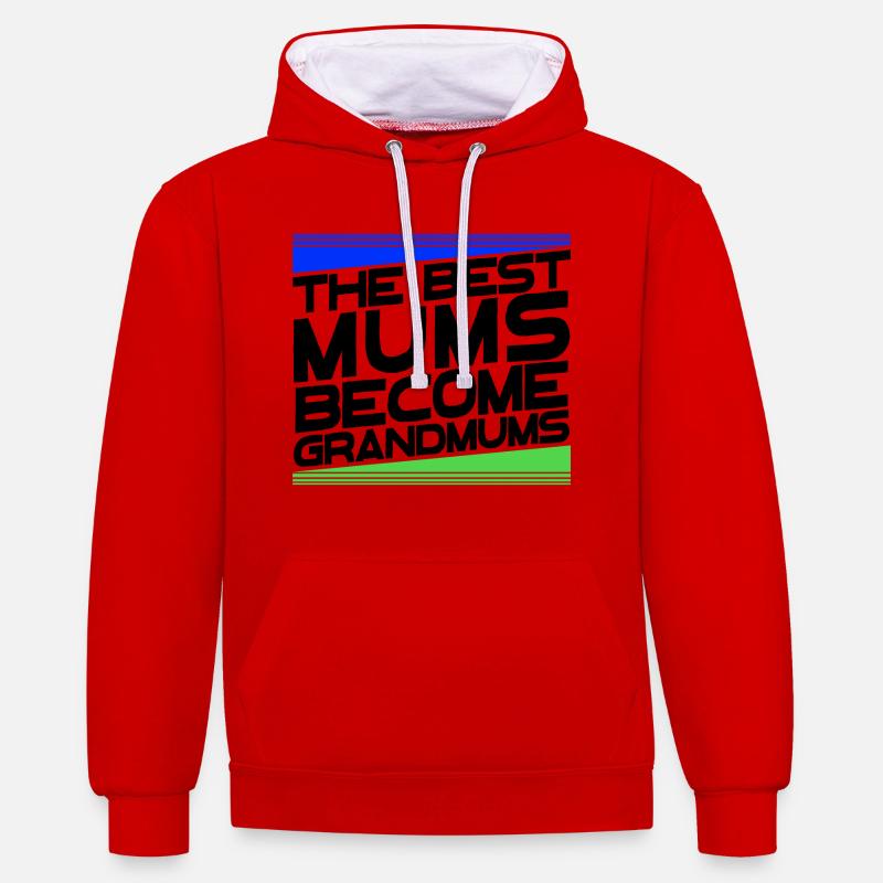 Cool Oma Statement Großmutter Glückwunsch - Kontrast-Hoodie - Rot/Weiß