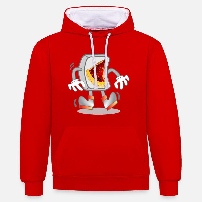 Computer - PIZZA ORDER - Contrast hoodie - red/white