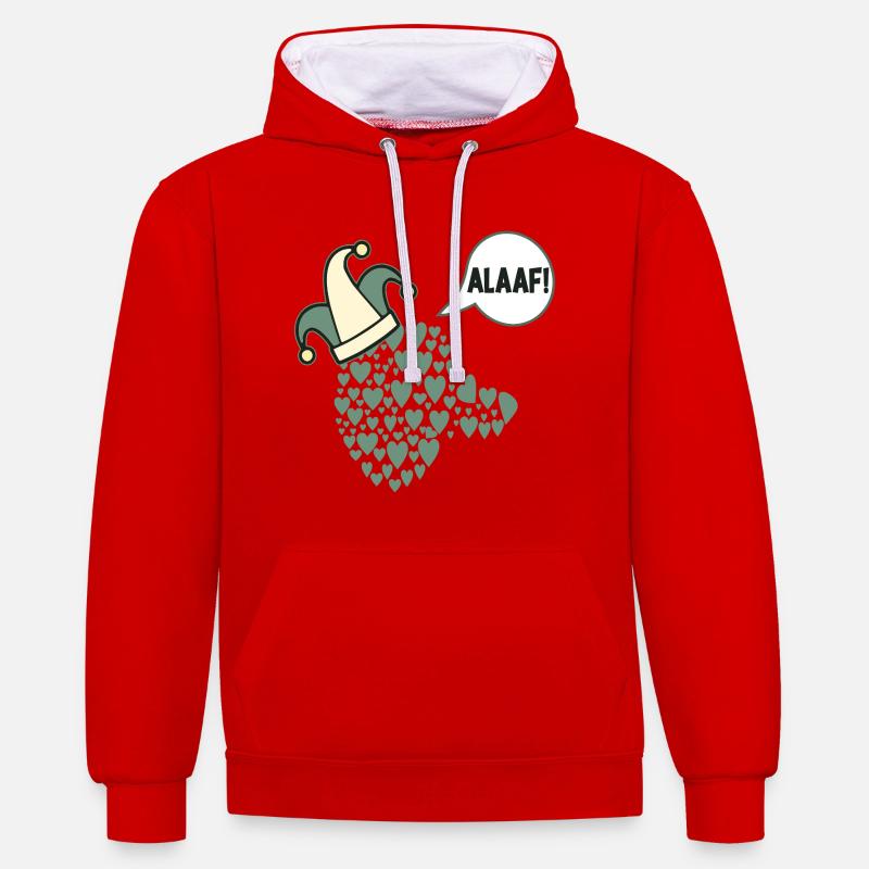 Le Prince des Chiens du Carnaval - Sweat à capuche contrasté - rouge/blanc