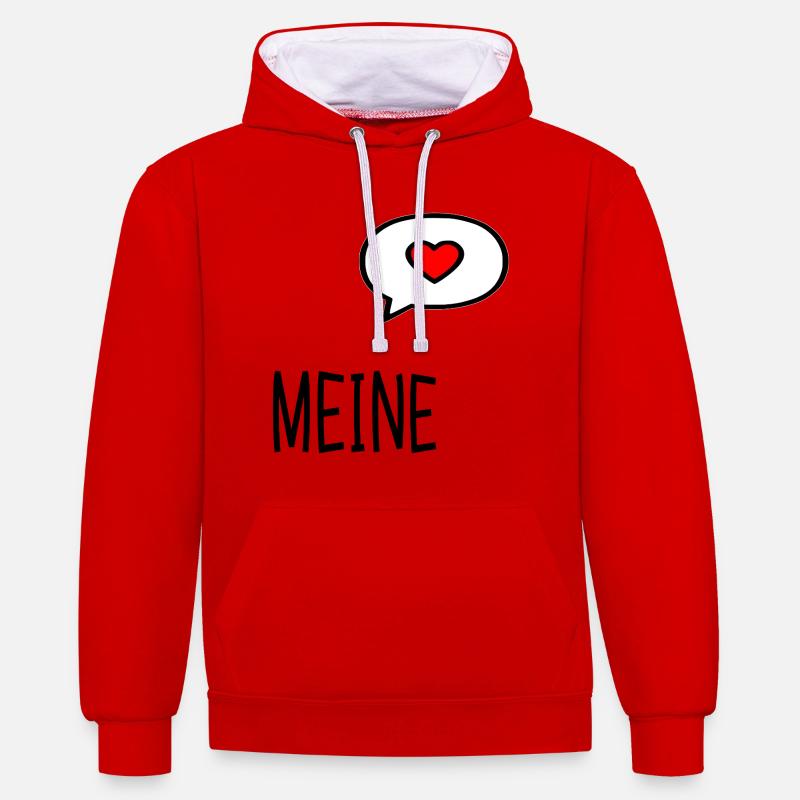 Relation Saint-Valentin Mon - Sweat à capuche contrasté - rouge/blanc