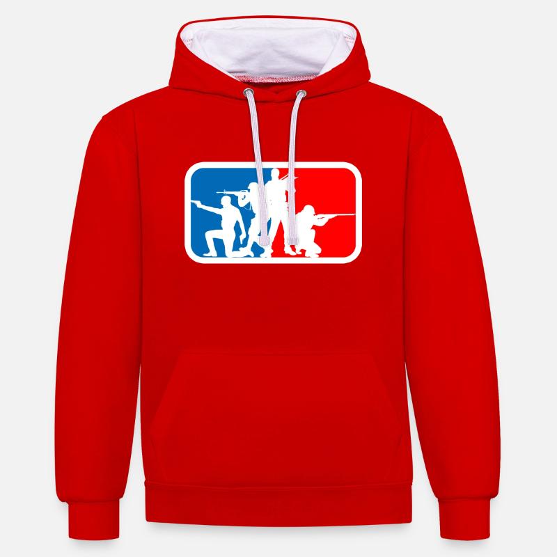 équipe - Sweat à capuche contrasté - rouge/blanc