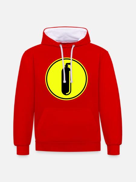 Oxygen Diving Circle - Contrast hoodie - red/white