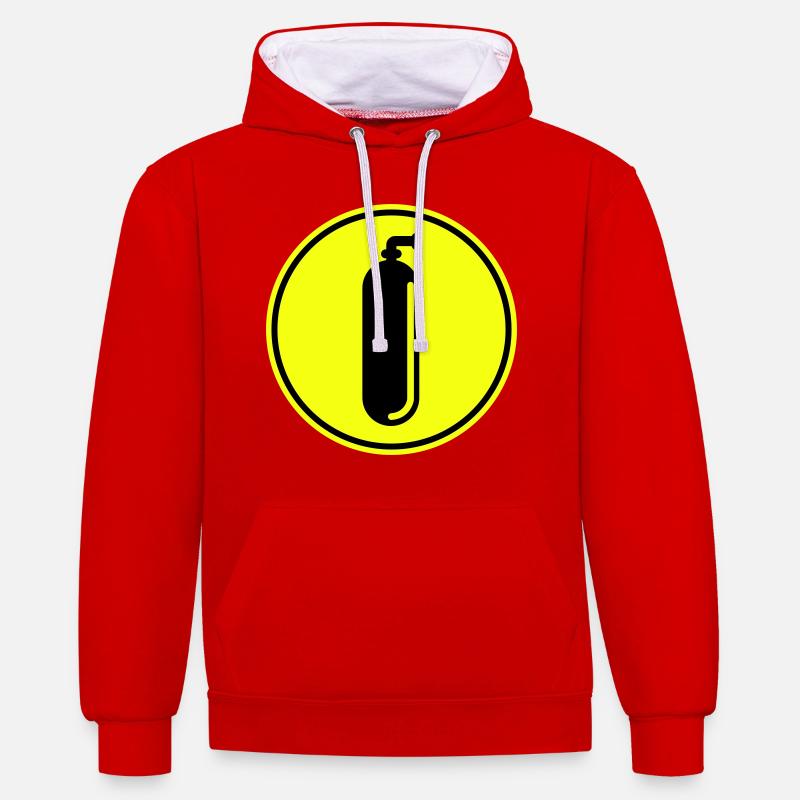 Cercle de plongée à l’oxygène - Sweat à capuche contrasté - rouge/blanc