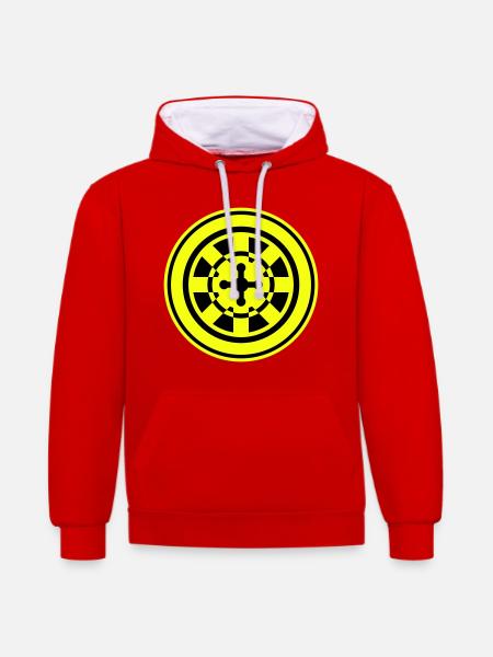 Roulette Icon Symbol - Kontrast-Hoodie - Rot/Weiß