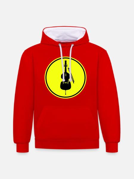 Violin icon icon - Contrast hoodie - red/white