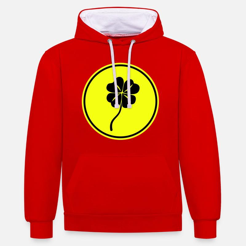 La chance de Cloverleaf - Sweat à capuche contrasté - rouge/blanc